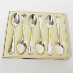 A set of six Norwegian silver teaspoons, by David Andersen.