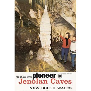 c1960 poster 'See it with PIONEER Jenolan Caves New South…