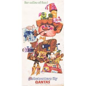 c1970s Qantas travel posters, noted 'globetrotters fly…