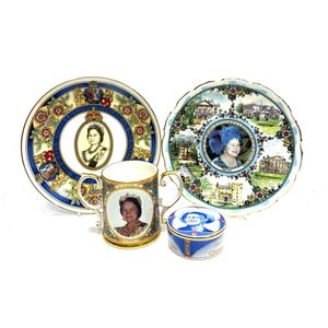 A collection of Queen Mother commemorative cups, plates and…