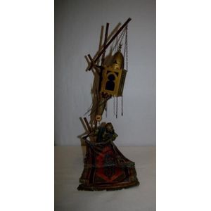 Franz Bergmann (1861-1936) cold painted bronze lamp, 'The…