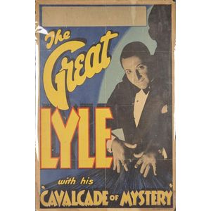 A vintage magician poster 'The great Lyle', lithograph on paper…