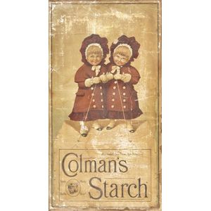 A vintage Victorian 'Colemans Starch' advertising poster, twin…