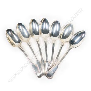 6 Silver-plated Table Spoons, Tablespoons by Bruckmann, Swabian Pattern 