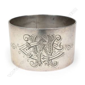 Single and accumulations of antique sterling silver serviette / napkin  rings - price guide and values