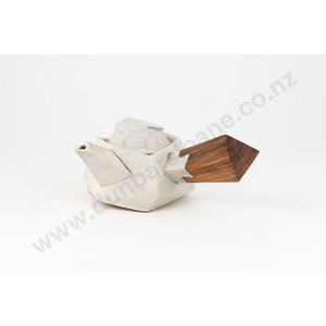 Chris weaver porcelain teapot, abstract form with wooden side&hellip;