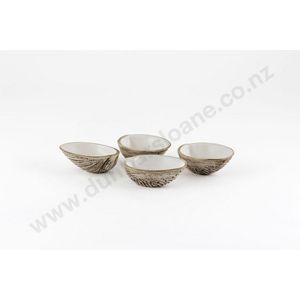 Royce McGlashen four small shell bowls, artist's name inscribed…