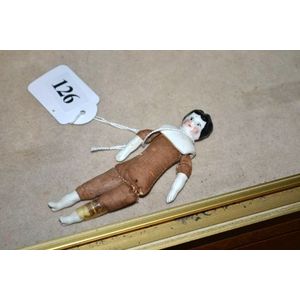 China head 5 1/2 inch doll with cloth body, china hands & legs