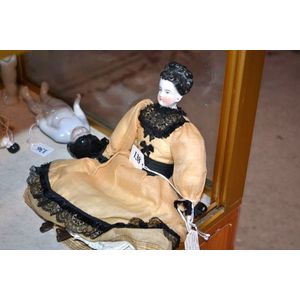 'Countess Dagmar' rare 12 inch china head doll, cloth body,…