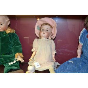 Theo Recknagel German 14 inch doll with bisque head, brown…