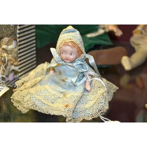 German 5 inch doll with googly eyes, bisque head, body, arms &…