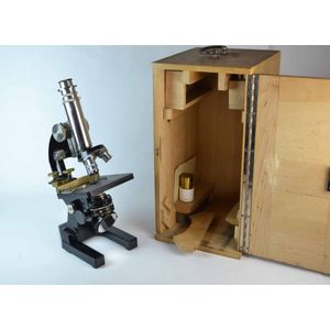 A W. Watson & Son, microscope with box c.1920's, English with…