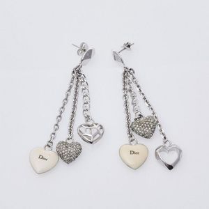 Dior, Jewelry, Dior Crystal Heart Clover Necklace Earrings