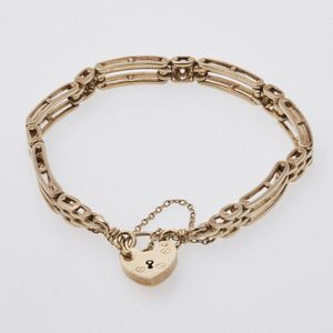 Gold Plated Heart Padlock Gate Bracelet - Bracelets/Bangles - Jewellery