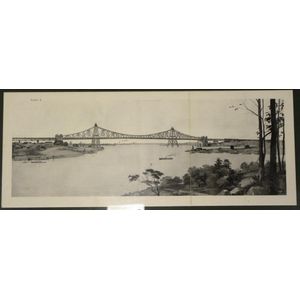 Antique Sydney Harbour Bridge proposed design lithograph 'Plate…