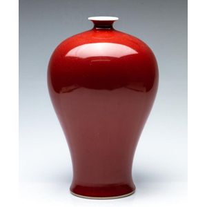 A Chinese Meiping shaped vase in red, height 34 cm