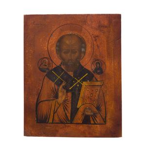 A Russian icon of Saint Nicholas of Myra, 19th/20th century,…