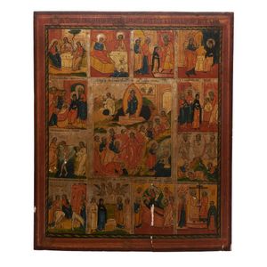 A Russian icon of the great Feasts, 19th/20th century, the…