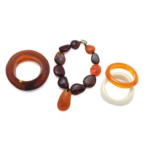 Dinosaur designs bangle and other resin jewellery; Dinosaur…