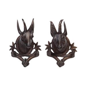 A good pair of carved deer-head coat stands, Black Forest…