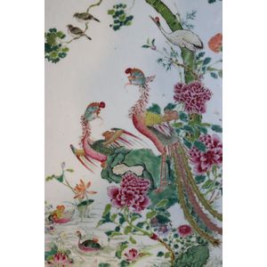 Chinese porcelain plaque, an impressive hand painted diorama ...