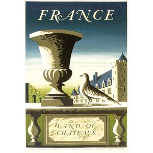 c1950 travel poster 'France, Land of Chateaux', artwork by Jean…