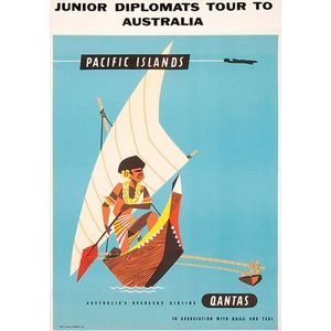 1960s-80s Qantas travel posters, size 64 x 100 cm for Japan;…
