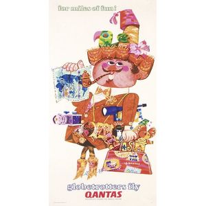 c1970s Qantas travel posters, 'businessmen fl y Qantas, it's a…