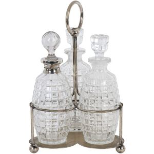 1884 MCG Trophy: Silver-plated 3 Decanter Bottle Tantalus,…