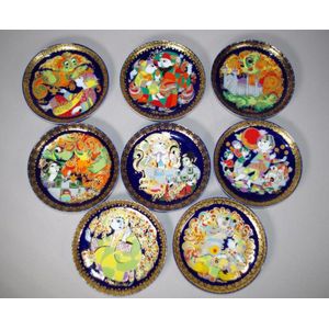 Eight Studio Line Bjorn Wiinblad plates, Rosenthal…