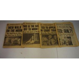 Four American moon landing era newspapers comprising of 3…