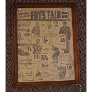 Foy's Fair 1937 advertisement framed The Sun newspaper page, 65…