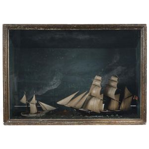 HMCS Victoria and The Rip diorama, 19th century, showing the…
