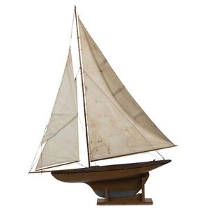 An antique pond yacht with huon pine hull, late 19th early 20th…