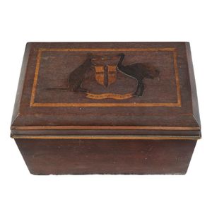 Australiana workbox with inlaid coat of arms, cedar, blackwood…