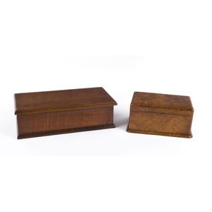 A Tasmanian musk jewellery box together with a fiddleback…