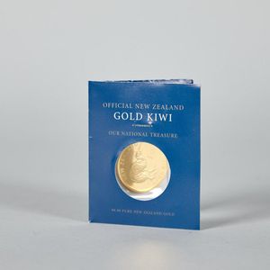 A 1oz gold kiwi bullion coin, designed by artist Rick Lewis. 3.…