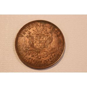 Trade token, Victoria 1862, T. Stokes Maker 100 Collins St East…