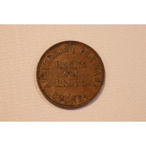 Trade token, Hanks and Lloyd, Australian Tea Mart Sydney, 1857
