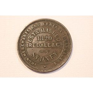 Trade token, Iredale & Co. Sydney, Iron Merchants and General…