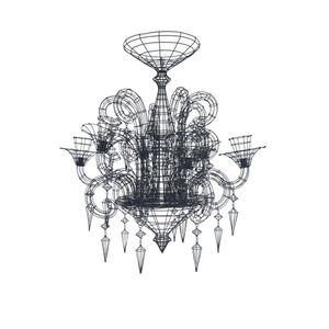 An ornamental wire formed chandelier, 20th century, crafted…