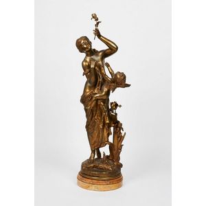After Mathurin Moreau (French, 1822-1912), cast gilt metal…