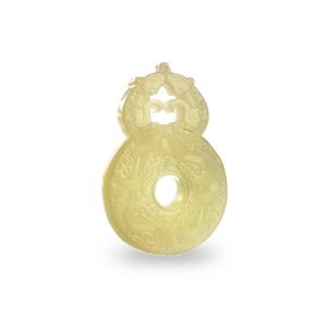 Centrosymmetric Dragon White Jade Pendant with Mice - Zother - Oriental