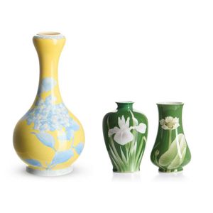 Three Japanese studio Pottery vases, one by Shofu Katei…