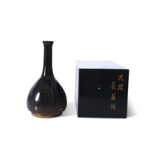 A Japanese Iron-Black Seto vase, Edo period (1603-1868), of…