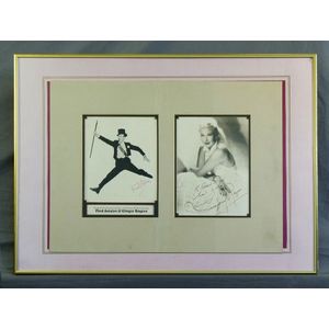Fred Astaire and Ginger Rogers autographed photos. Two…