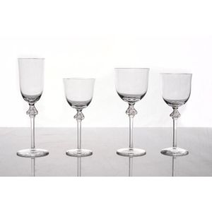 Set of 48 french victorian crystal etched glassware set