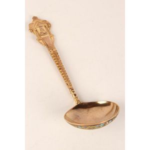 Enamelled Russian Gilt Silver Spoon with Portrait Finial - Flatware ...