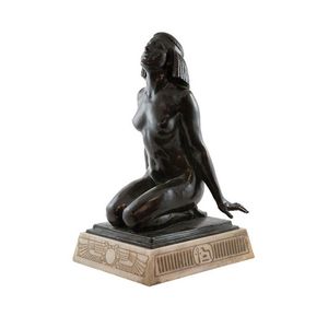 Allan G Wyon 'The Egyptian nude' bronze on engraved marble…