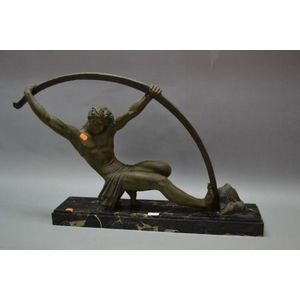 French Art Deco spelter sculpture / figure, after Jean de…